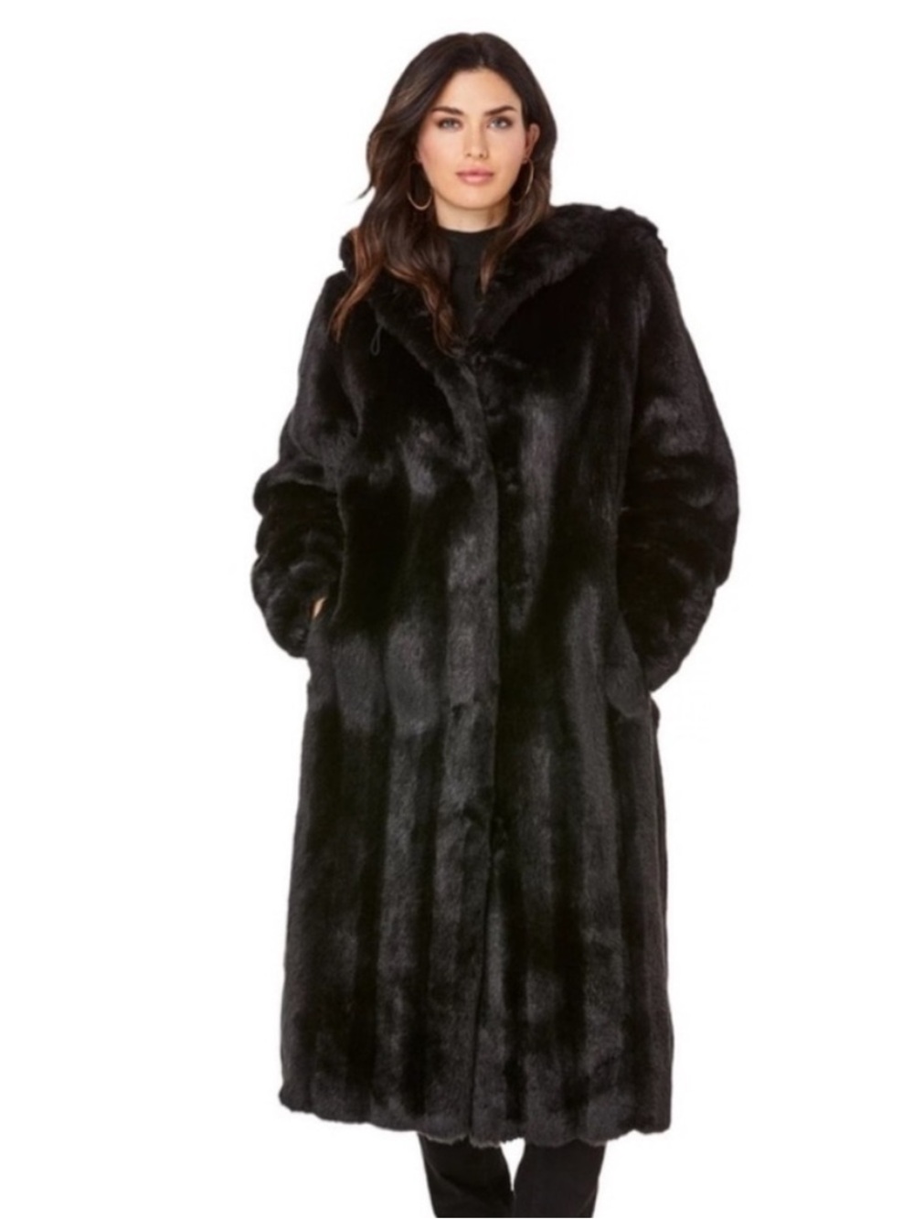 🐻 Vintage Roaman’s Teddy Hooded Overcoat ~ Deep Chocolate